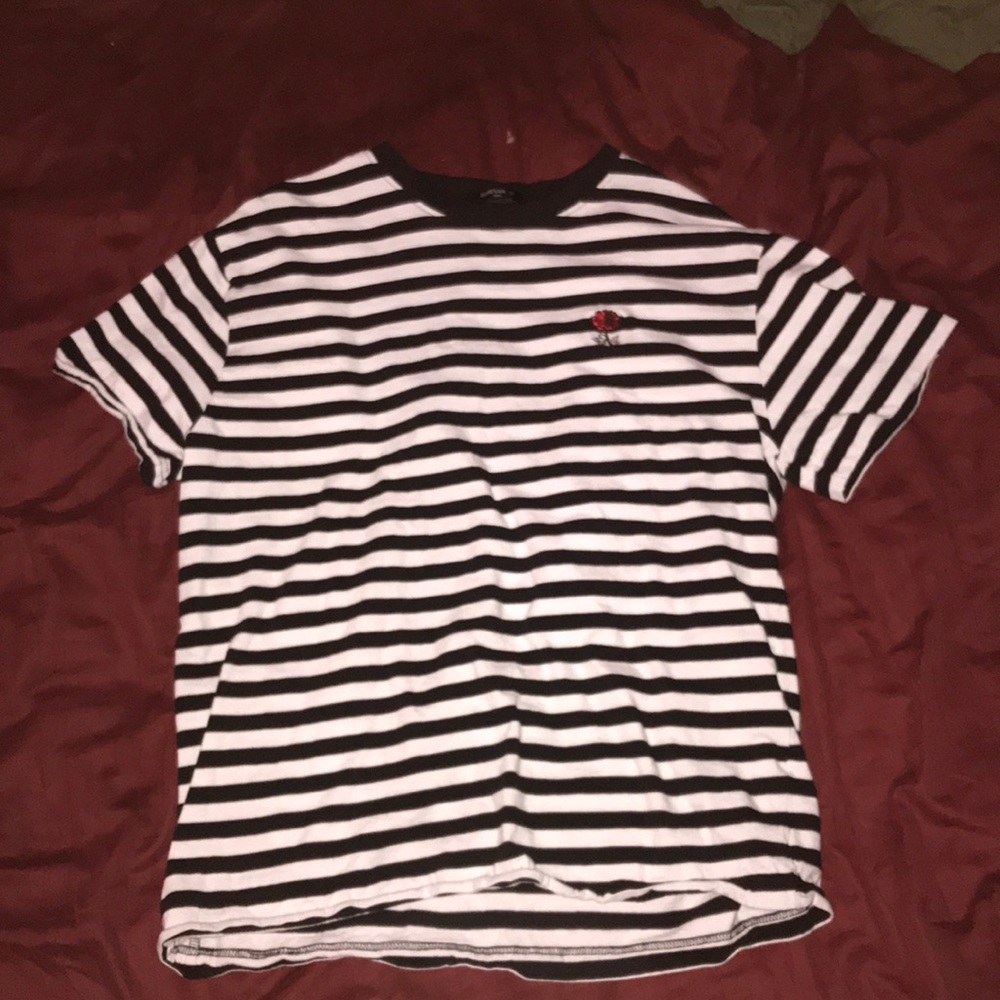 Striped T-shirt with Rose